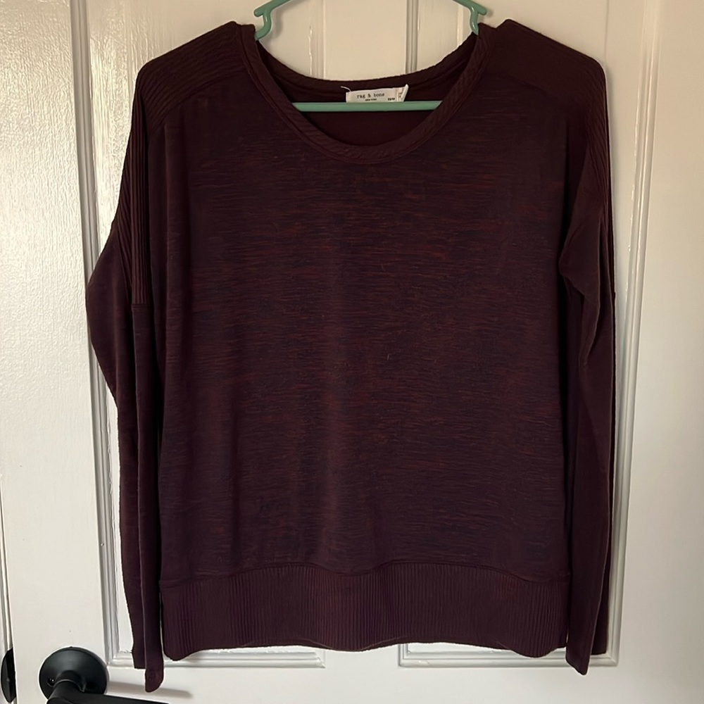 RAG & BONE Heather Maroon Pullover Sweater